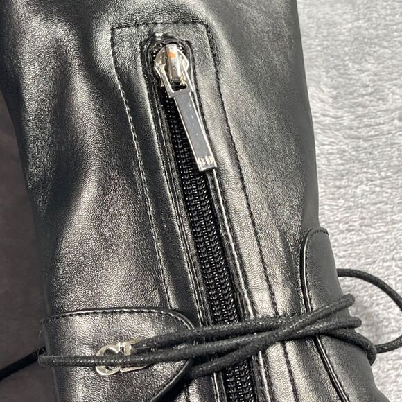 Christian Dior Boots 38 D Black Nappa Leather Studded Stellar Over The Knee - Picture 7 of 16